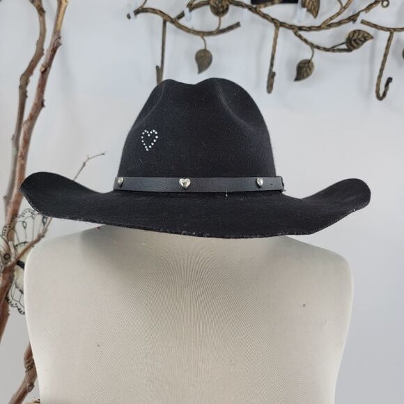 LHC brands vintage black felt rancher style western hat - Picture 10 of 10